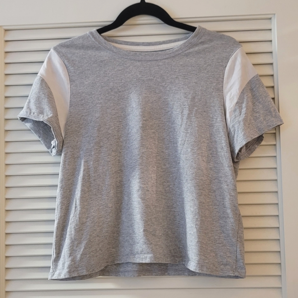 Sonoma Good For Life - (Plus-Size) Grey & White Short-Sleeve Top